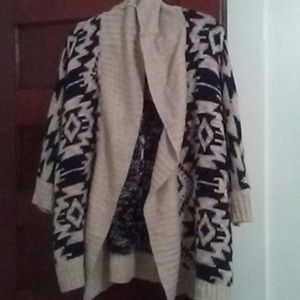 Black and white geometric sweater